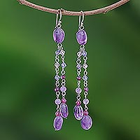 Amethyst waterfall earrings Shimmering Perfection Thailand
