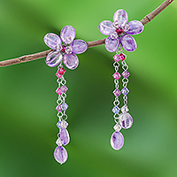 Amethyst dangle earrings Blossom Bounty Thailand