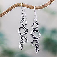 Sterling silver dangle earrings Infinity Serpent Thailand