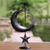 Iron candle holder, 'Night Sky' - Iron Moon and Star Motif Candle Holder