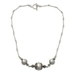 Sterling silver pendant necklace, 'Ping Pong Trio' - Sterling Silver Pendant Necklace