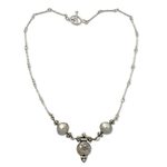 Sterling silver pendant necklace, 'Trinity Cross' - Women's Sterling Silver Necklace