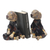 Wood bookends, 'Dogs Like to Read' - Wood bookends