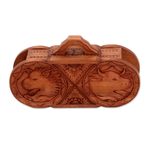 Wood backgammon set, 'Lion Meets Bull' - Wood backgammon set