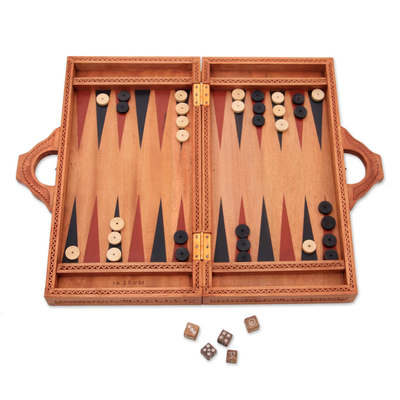 Details about   Carved backgammon handmade from  wood