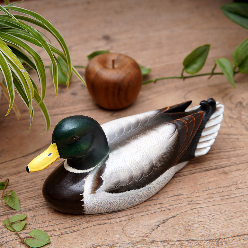 Wood Duck Sculpture - Male Mallard | NOVICA