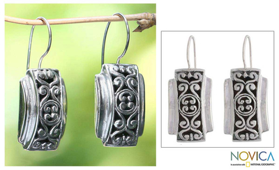 Sterling silver drop earrings, 'Bali Classic' - Sterling silver drop earrings