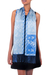Silk batik scarf, 'Sky Blue Blossom' - Batik Silk Scarf from Indonesia thumbail