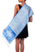 Silk batik scarf, 'Sky Blue Blossom' - Batik Silk Scarf from Indonesia (image 2c) thumbail