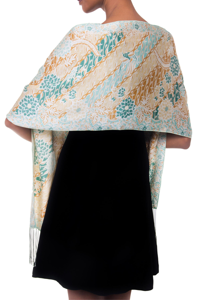 Seidentuch - Schal mit Batik-Seidenmuster