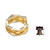 anillo de banda con detalles dorados - Anillo con detalle de oro y banda de plata esterlina