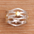 Gold accent silver band ring, 'Adrift on the Sea' - Gold Accent Handcrafted Silver Ring from Bali (image 2) thumbail