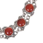 Carnelian choker, 'Radiant Queen' - Sterling Silver Carnelian Statement Necklace