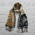 Batik silk scarf, 'Golden Paradise' - Handmade Silk Batik Scarf  (image 2b) thumbail