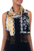 Batik silk scarf, 'Golden Paradise' - Handmade Silk Batik Scarf  (image 2c) thumbail
