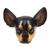 Wood mask, 'Courageous Black Chihuahua' - Wood mask (image 2b) thumbail