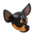 Wood mask, 'Courageous Black Chihuahua' - Wood mask