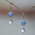 Cultured pearl and opal dangle earrings, 'Harmony' - Cultured Pearl and Opal Sterling Silver Drop Earrings thumbail