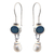 Cultured pearl and opal dangle earrings, 'Harmony' - Cultured Pearl and Opal Sterling Silver Drop Earrings (image 2a) thumbail