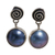 Cultured pearl dangle earrings, 'Hypnotic Blue' - Sterling Silver Cultured Pearl Dangle Earrings