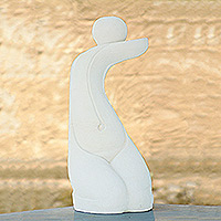 Sandstone sculpture, 'Womanly Nature' - Artisan Crafted Female Form Stone Sculpture