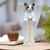 Wood statuette, 'Kitty Cat Angel' - Wood statuette (image 2j) thumbail