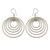 Sterling silver dangle earrings, 'Five Haloes' - Concentric Circle Handcrafted Dangle Earrings in Silver 925