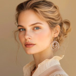 Sterling silver dangle earrings, 'Five Haloes' - Concentric Circle Handcrafted Dangle Earrings in Silver 925