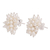 Pearl cluster earrings, 'Rice Cluster' - Sterling Silver Pearl Button Earrings (image 2b) thumbail