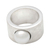 Cultured pearl band ring, 'Simplicity' - Handmade Sterling Silver and Pearl Band Ring (image 2a) thumbail