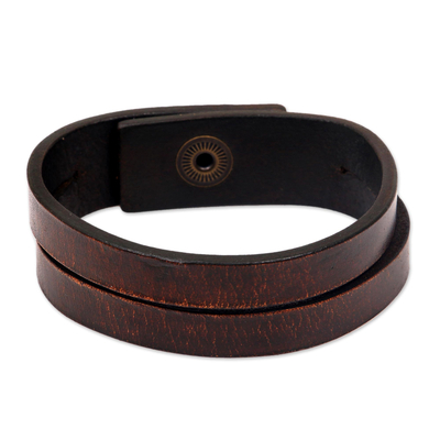 Modern Leather Wristband Bracelet (Medium)