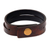 Leather bracelet, 'Duality in Brown' (medium) - Modern Leather Wristband Bracelet (Medium) (image 2c) thumbail