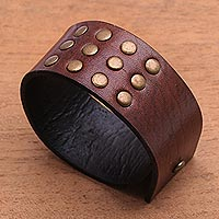 Leather bracelet, 'Warrior' - Leather bracelet