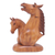 Wood sculpture, 'Equine Twins' - Wood sculpture thumbail