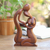 Wood sculpture, 'Sweethearts' - Hand Carved Romantic Wood Sculpture (image 2) thumbail