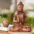 Wood statuette, 'Spiritual Man' - Suar Wood Buddha Sculpture (image 2j) thumbail