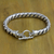 Sterling silver braided bracelet, 'Strength and Valor' - Sterling Silver Chain Bracelet (image 2b) thumbail