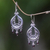 Garnet chandelier earrings, 'Innocence' - Sterling Silver Filigree Garnet Earrings (image 2) thumbail