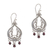 Garnet chandelier earrings, 'Innocence' - Sterling Silver Filigree Garnet Earrings thumbail