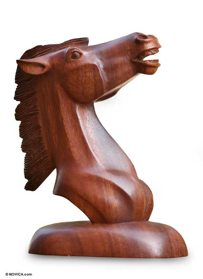 Wood Horse Sculpture