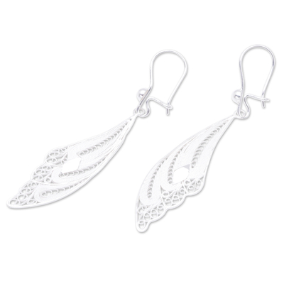 Sterling silver filigree earrings, 'Wings' - Sterling Silver Filigree Bird Earrings