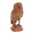 Escultura de madera, 'Búho Nocturno' - Escultura de pájaro de madera hecha a mano