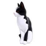 Wood sculpture, 'Housecat' - Albesia Wood Cat Sculpture