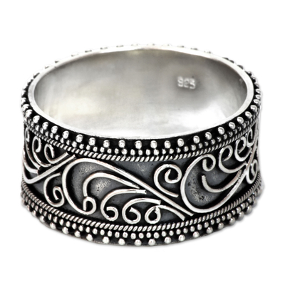 Sterling silver band ring, 'Classic Passion' - Unique Sterling Silver Band Ring