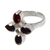 Garnet cocktail ring, 'Blossom of Fire' - Garnet and Silver Cocktail Ring thumbail