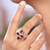 Garnet cocktail ring, 'Blossom of Fire' - Garnet and Silver Cocktail Ring (image 2c) thumbail