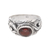 Garnet solitaire ring, 'Feminine Charm' - Unique Sterling Silver and Garnet Ring thumbail
