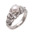 Pearl cocktail solitaire ring, 'Majesty' - Hand Made Sterling Silver and Pearl Ring (image 2d) thumbail