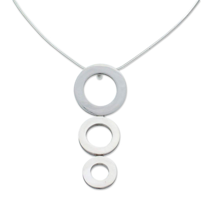 Necklace, 'Ohhh' - Sterling Silver Pendant Necklace
