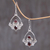Garnet dangle earrings, 'Heart in Love' - Heart Shaped Garnet Sterling Silver Earrings (image 2) thumbail